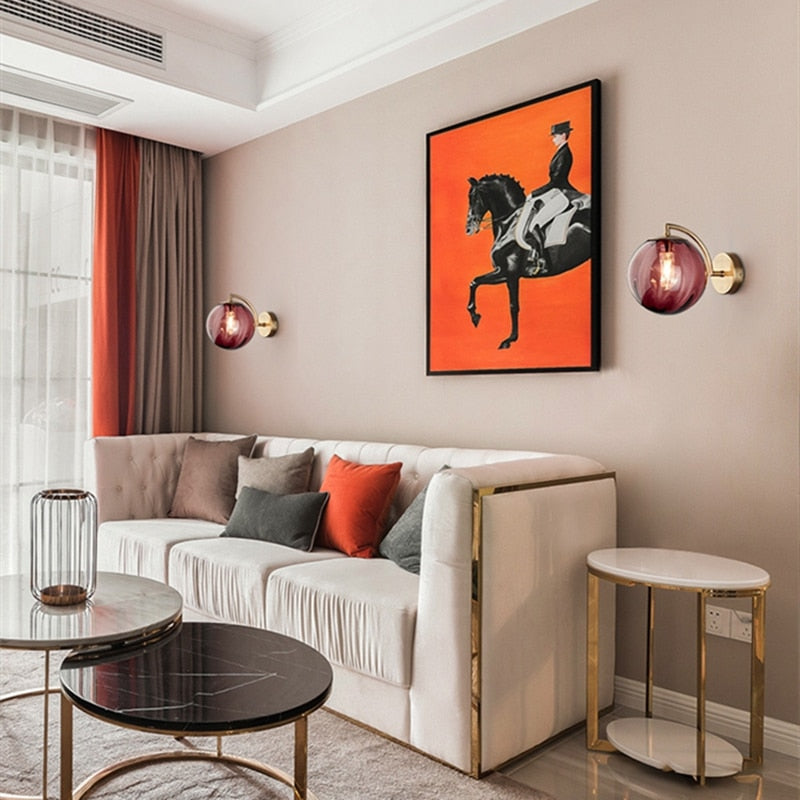 SkandiShop Modern Led Wall Lamp Nordic Glass Ball